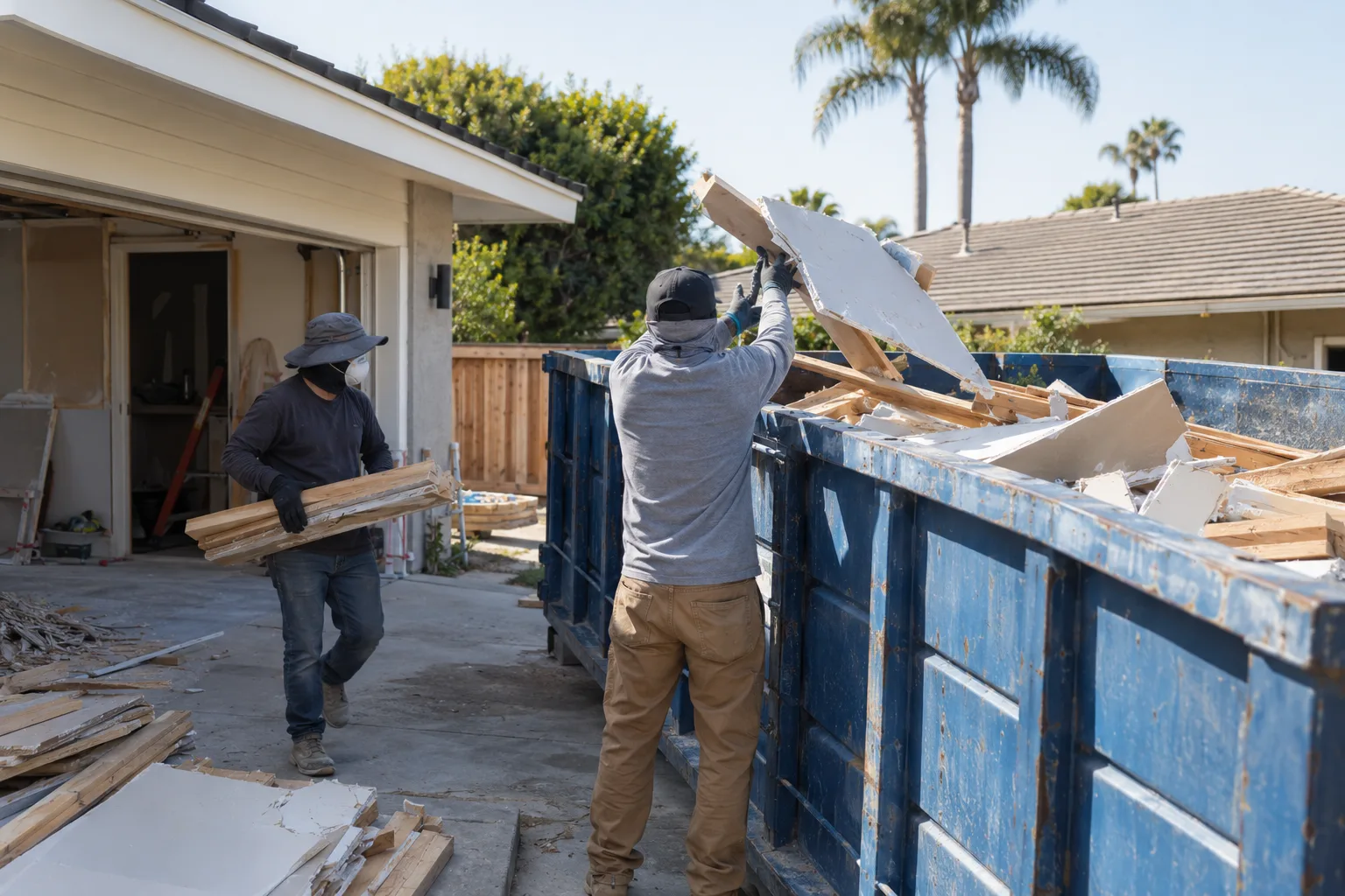 Construction Dumpster Rental project in progress
